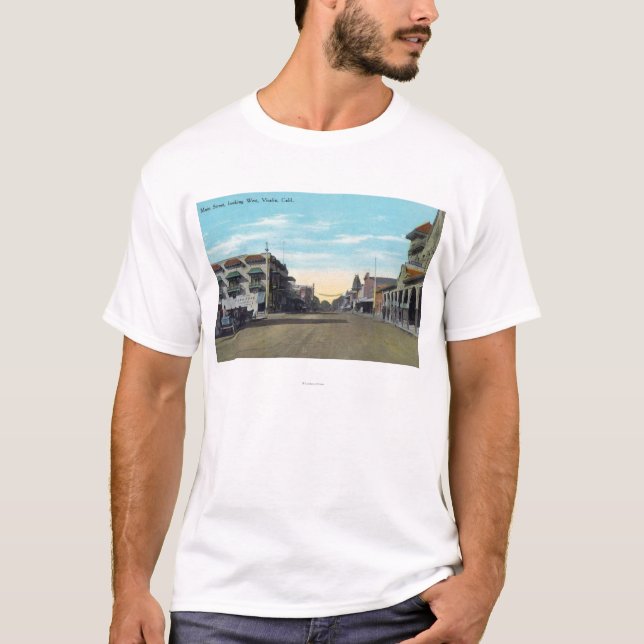Western-Ansicht von HauptStreetVisalia, CA 2 T-Shirt (Vorderseite)