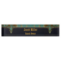 Western Aquamarin Brown Gold Rustikaler Vintag Bul