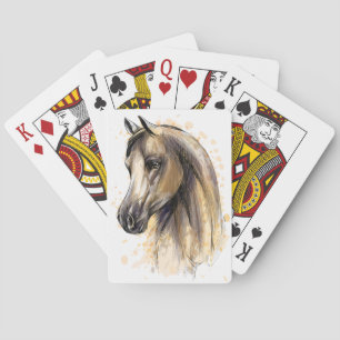 Western-Aquarell-Pferdekartenspiel Spielkarten