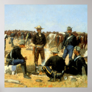 Western Art "Cavalryman's Breakfast" Poster