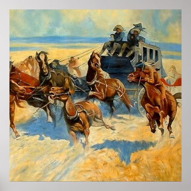 Western Art "Downing the Nigh Leader" Poster (Vorne)