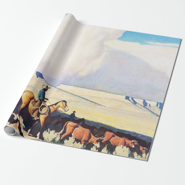 Western Art „Open Range“ von Maynard Dixon Geschenkpapier (Ungerollt)