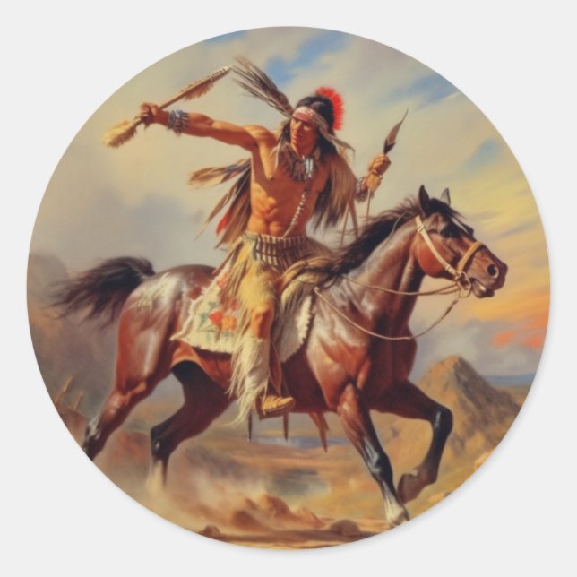 Western Art Round Sticker (Vorderseite)