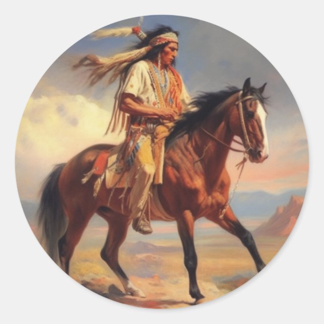 Western Art Round Sticker (Vorderseite)