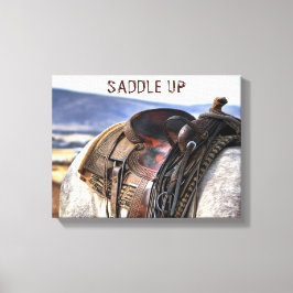 Western Art, Sattel, Pferd, Leinwand