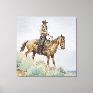 Western Art zu Pferd von Edward Borein Leinwanddruck