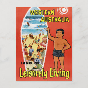 Western Australia Das Vintage Travel Poster Postkarte