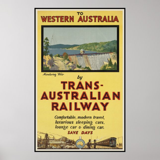 Western Australien durch die Trans-Australische Ei Poster (Vorne)