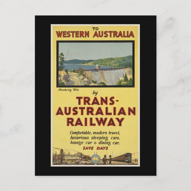 Western Australien durch die Trans-Australische Ei Postkarte (Vorderseite)