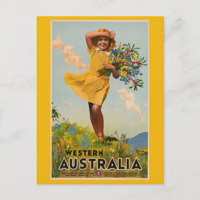 Western Australien Jahrtausende Reiseanzeige Postkarte (Vorderseite)