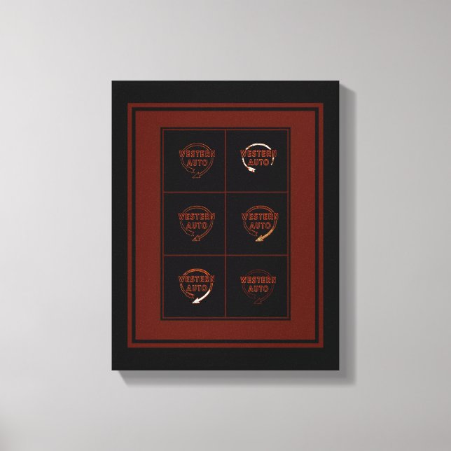 Western Auto Gebäude Sign, Kansas City, Missouri Leinwanddruck (Vorderseite)