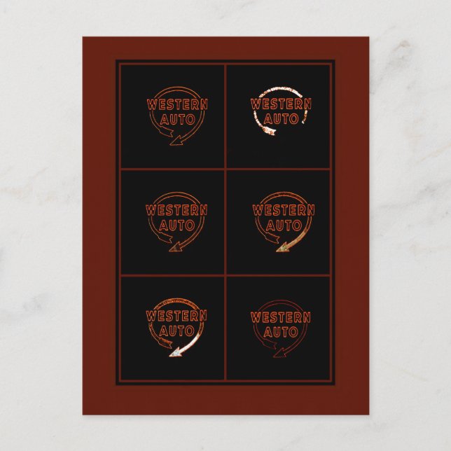 Western Auto Gebäude Sign Kansas City, Missouri Postkarte (Vorderseite)