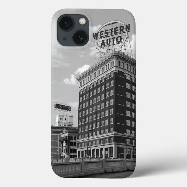 Western-Auto-halbes Zylinder-Gebäude Case-Mate iPhone Hülle (Rückseite)