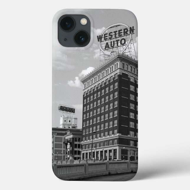 Western-Auto-halbes Zylinder-Gebäude Case-Mate iPhone Hülle (Rückseite)