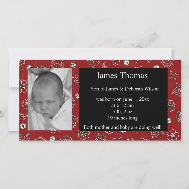 Western Baby Birth Ankündigung (Vorderseite)