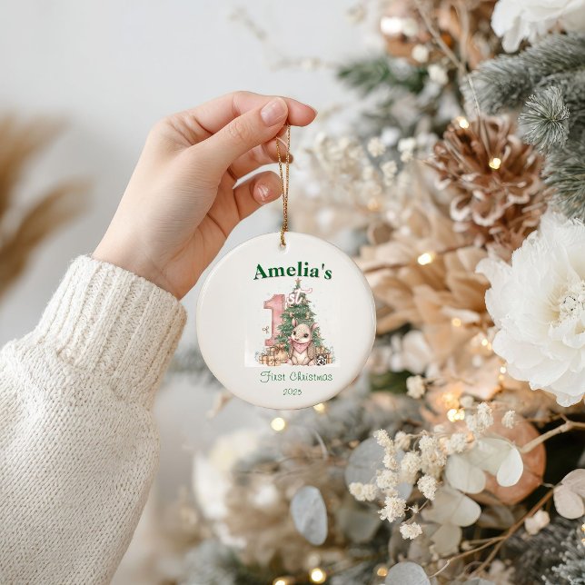 Western Baby Girl First Christmas Pink Ornament (Von Creator hochgeladen)