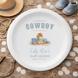 Western Baby Shower Cute Little Cowboy Pappteller