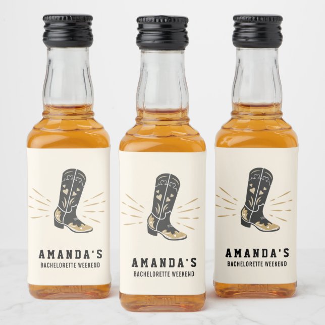Western Bachelorette Mini-Flasche Alkoholflaschenetikett (Flaschen)