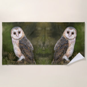 Western Barn Owl Beach Towel - Modern Strandtuch