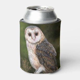 Western Barn Owl - Mignes Wasserfarben Malerei Art Dosenkühler