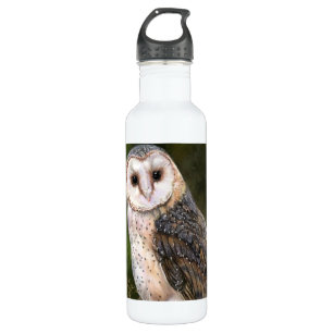 Western Barn Owl - Mignes Wasserfarben Malerei Art Edelstahlflasche