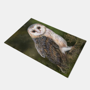 Western Barn Owl - Mignes Wasserfarben Malerei Art Fußmatte