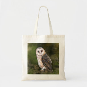 Western Barn Owl - Mignes Wasserfarben Malerei Art Tragetasche