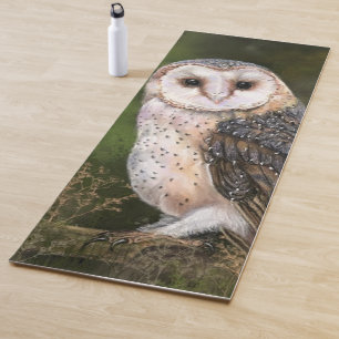 Western Barn Owl - Mignes Wasserfarben Malerei Art Yogamatte