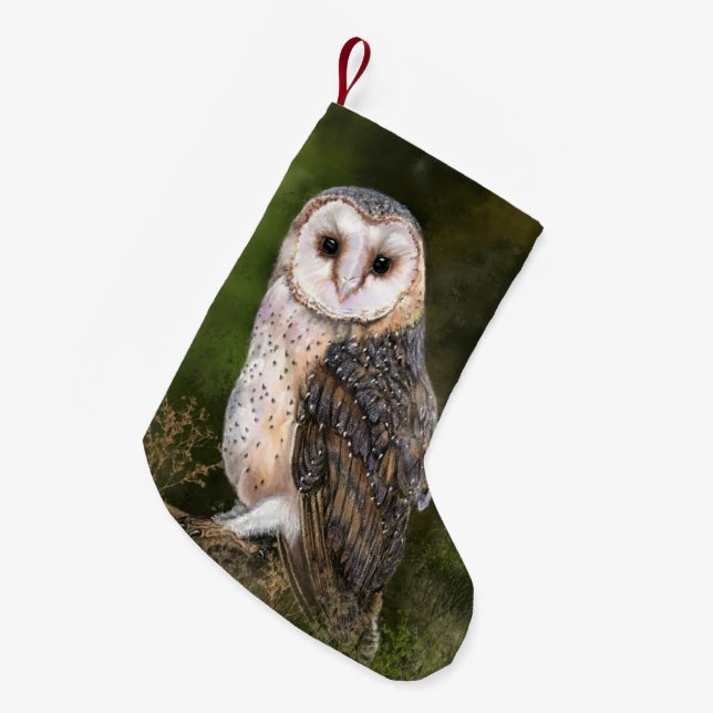 Western Barn Owl Weihnachten Strumpf Kleiner Weihnachtsstrumpf (Vorderansicht (hängend))
