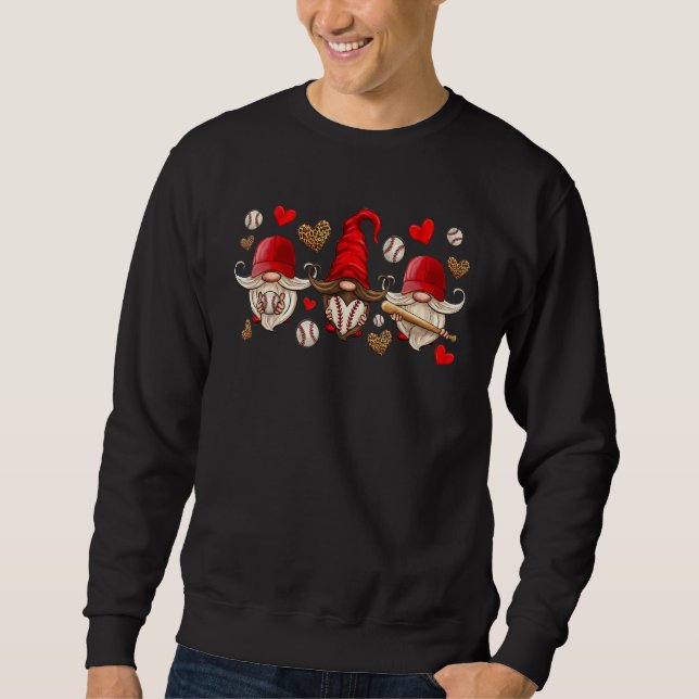 Western Baseball Gnome Leopard Baseball Player Men Sweatshirt (Vorderseite)