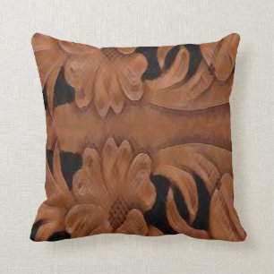 Western bearbeitete ledernen Druck sehen Kissen