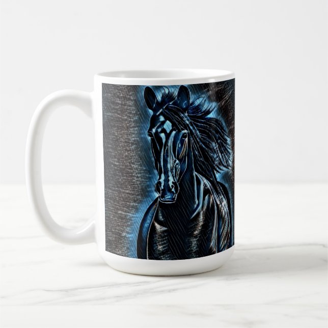 Western Beauty Wild Mustang Blue Tones Kaffeetasse (Links)
