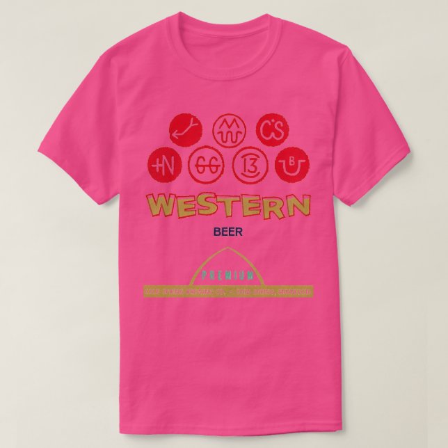 Western Beer Retro Defunktional Breweriana T-Shirt (Design vorne)