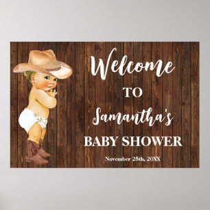 Western Begrüßung Kleine Cowboy Babydusche Poster