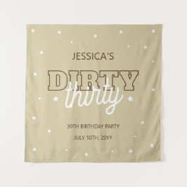 Western Beige Dirty Thirty 30th Birthday Backdrop Wandteppich