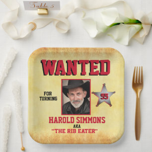 Western Birthday Gewollt Pappteller