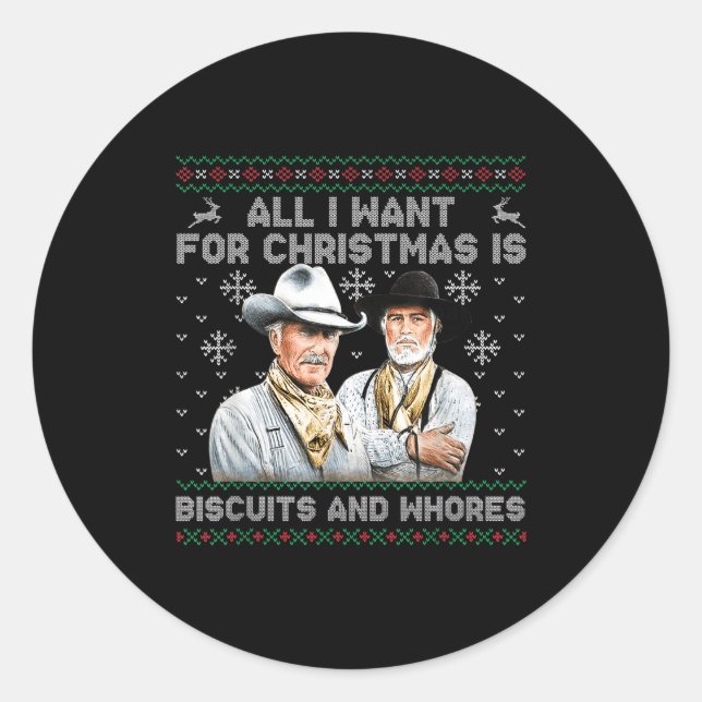 Western Biscuits And S Christmas Quote  Runder Aufkleber (Vorderseite)