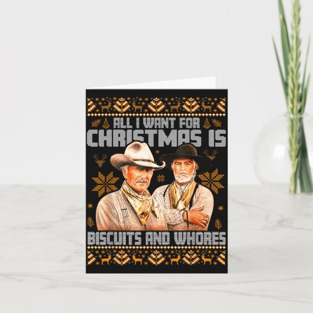 Western Biscuits And S Christmas Ugly  Karte (Vorderseite)