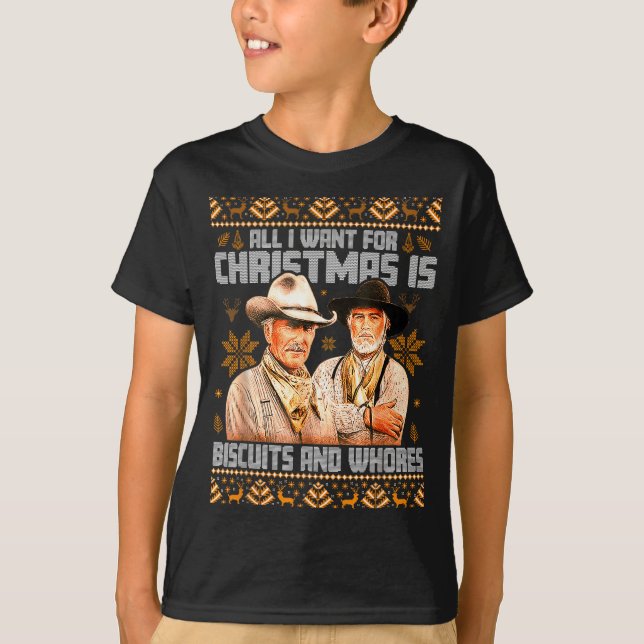 Western Biscuits And S Christmas Ugly  T-Shirt (Vorderseite)