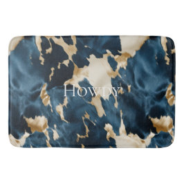 Western Blue Brown Gold Cowhide Badematte