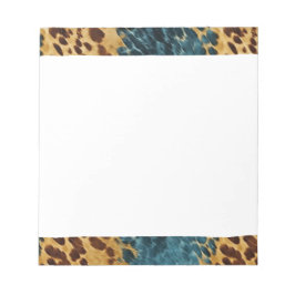 Western Blue Brown Gold Cowhide Notizblock