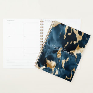 Western Blue Brown Gold Cowhide Planer