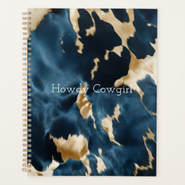 Western Blue Brown Gold Cowhide Planer