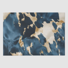 Western Blue Cream Gold Cowboy Cowgirl Cowhide Seidenpapier