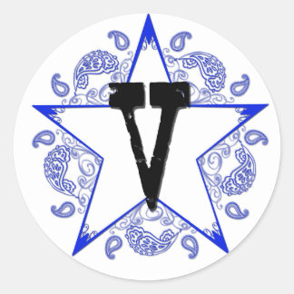 Western Blue "V" Mongoram Aufkleber