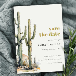 Western Boho Cacti Wüste Wasserfarbenwelt Landscha Save The Date