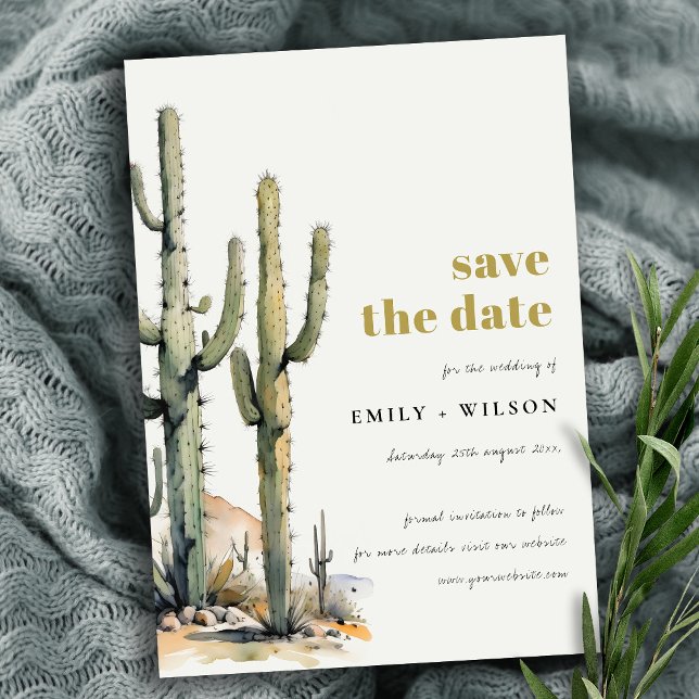Western Boho Cacti Wüste Wasserfarbenwelt Landscha Save The Date (Von Creator hochgeladen)