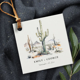 Western Boho Cactus Desert Landscape Wedding Geschenkanhänger