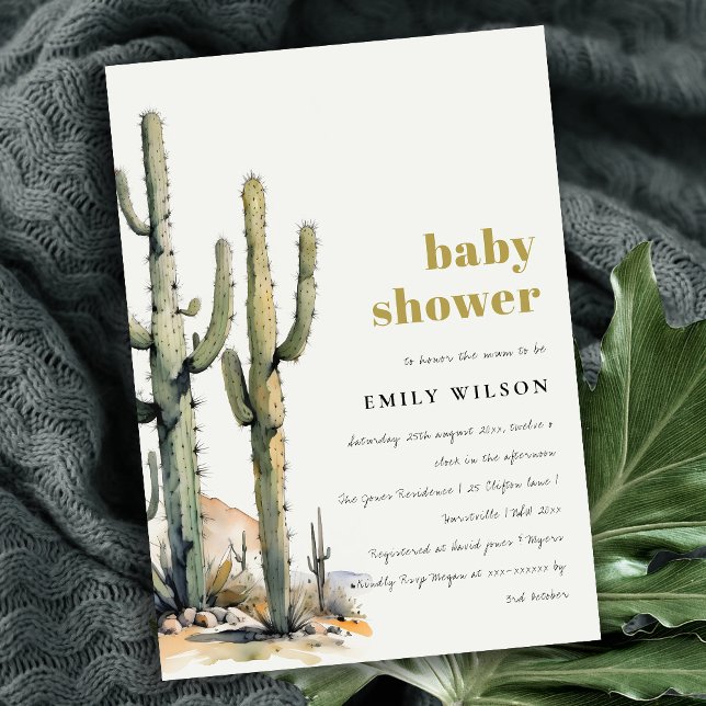 Western Boho Cactus Wüste Landscape Baby Shower Einladung (Von Creator hochgeladen)