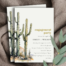 Western Boho Cactus Wüste Landscape Verlobung Einladung